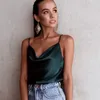 Женские танки Женщины длинные шелкоподобные атласные топ-топ Camis Camisoles Strappy Рубашки сексуальные зеленые белые винтажные топы женская одежда дамы