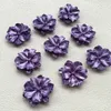 Figurines décoratives 5pcs coréens violet perletscent exagéré fleurs de camélia en trois dimensions pétales de résine accessoires de résine bricolage