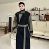 Trench Coats Pfnw Belt masculin Fashion coréenne Longueur du genou Longueur Collier Bouton Couleur Couleur des sorties Extérieur Chic hiver 2024 9C1851