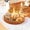 Piatti Cesti di stoccaggio a mano intrecciato Candy multifunzione imitazione rattan frutti contenitore pane resistente all'usura