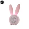 Mini Cartoon LED Digital Alarm Clock Electronic LED Display Sound Control Cute Rabbit Night Lamp Desk Rechargeable Clock 240403