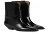 Paris Isabel Dahope Leather Western Boots Marant Fashion Show Catwalk Stars Shoes Italy Black Leather Perfect4778425