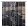 Cat and Tiger Bath Shower Curtain Polyester Waterproof Bathroom Curtain Carpet Rugs Set Non-slip Kitchen/Bath Mat Home Decor