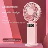 Electric Fans 2023 Ny fan Portable Digital Display Handheld Fan Office Desktop Silent Multifunktionell Electric Fan med mobiltelefoninnehavare