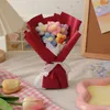 Decorative Flowers DIY Hand-Knitted Simulation Flower Bouquet Crochet Knitted Party Wedding Decoration Hand Woven Artificial