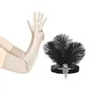 2PCS 1920S Headswear Gatsby accessoires Gants de bande de plumes