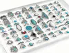 Bandringen 50 100 pcss lot vintage boho blauwe stenen turquoise voor vrouwen hele mixstijlen etnische vinger ring set sieraden feestcadeaus 7680850