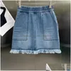 SKIRTS FD Designer de saia curta de jeans feminina A 23SS Summer New Letter Bordery Shorts Alta Colo