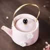 Conjuntos de chá de teaware Blossom de cerejeira TEAPOT Conjunto de panela de maconha de malha artesanal Flor Súmarada Jade Copa requintada Drinkwares de casamento Presente de casamento