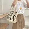 Bolsas de noite moda letra casual letra bolsa impressa bolsa de ombro portátil para mulheres bolsas de lona e compras