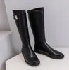 Véritable en cuir Femmes d'équitation Boots Knee High Boot Cowskin Winter Shoes Big Size Boots Knight ZY5977171398