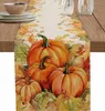 Herfst Thanksgiving Maple Leaf Linnen Tafel Lopers Dressoir sjaals Tafel Decor Barmhouse Eettentafel Runners Holiday Party Decor