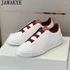 Casual Shoes Men Luxury Lace Up Flat Quality Real Leather Runway Brand Sneakers Round Toe Comfort Trainer Walk Man