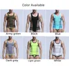 Mens Mesh Patchwork Vest Sheer Tank Tops ärmlös skjorta Gym Sport Slim Muscle Top Ice Silk Bodybuilding Fitness Sexig Singlet 240412