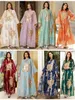 Jurk voor vrouwen Marokkaanse Kaftan Turkije Arabische Jalabiya witte islamitische etnische gewaad Eid -pailletten geborduurd Abaya 240412