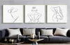 Femme Bodiet One Line Drawing Canvas Painting Résumé Feme Feme Art Art Impressions Nordiques Affiche minimaliste Décor mural de chambre peinture6827879