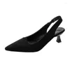 Chaussures décontractées Medies 2024 Slingbacks de haute qualité Talons féminins Summer Office de mode pointu et Women Zapatos