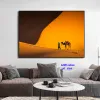 Architecture de renommée mondiale Affiches du désert de chameau nordique Morocco Porte bleue Pictures d'art imprimeur toile peinture à la maison décor
