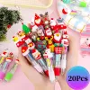 Długopisy 20pcs/partia świąteczne silikonowe pióro Pen 4 kolorystyka szkolna mody Kawaii Pens