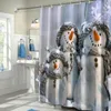 Shower Curtains Colorful Star Christmas Snowman By Ho Me Lili Curtain Set With Hooks Winter Holiday Festive Theme Bathroom Decor