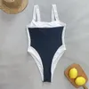 Frauen Badebekleidung kukakey ein Stück Badeanzug sexy schwarze weiße Kontrast Frauen drängen Badeanzug Badebad Bodysuit Schwimmstrand Verschleiß