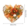 Decoratieve bloemen simulatie pompoen zonnebloem muur hangende herfst krans hartvormige schuim rattan slinger thanksgiving home party