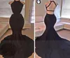 2019 sexy schwarze Meerjungfrau Abschlussball Kleid High Slit Backless Abschlussabend Party Kleid Plus Size Custom Made1307318