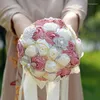 Wedding Flowers Gorgeous Bridal Bouquets Sparkling Crystal Satin Accessories 22 33cm