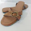 Pantoufles Traf Crossal Buckle plate 2024 Summer Woman's Fashion Fashion Flayteted Head Round Open Toe Toe pour femmes
