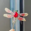 Vintage Rhinestone Dragonfly Broşlar Kadınlar İçin Lüks Hayvan Böcekleri Broş Pimleri Kıyafetler Elbise Partisi Aksesuarları Takı Hediyeleri