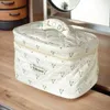 Cosmetic Bags Cotton Quilted Makeup Organizer Storage Bag Cute Cherry Case Skincare For Women And Girls