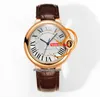 WGBB0030 A2824 Automatic Mens Watch JBLF 42 -мм обернутый 18 -километровый корпус серебряного розового золота серебряный римский циферблат коричневый крок