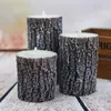 1 Uppsättning av 3 Flameless Candle Night Light Pine LED med fjärrkontrollvax för år Julbröllopsdekoration 240412