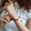 Braccialetti di fascino fagioli rossi bracciale cristallo personalità cinese stile squisito catena manuale fu carattere elastico perline madre