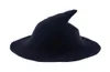 Stingy Brim Hats Ly Ladies Halloween Party Women Fashion Witch Hat Casual Solid Color Wide Knited2774891