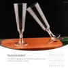 Disposable Cups Straws 40 Pcs Plastic Goblet Cocktail Glasses Clear Bar Party Drinks Goblets Red