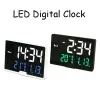 LED stor skärm digital väckarklocka Voice Control Temp Touch Snooze 3 Alarms USB Portable Electronic Table Clocks Home Decor