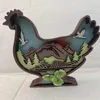 Figurines décoratives ornement de poulet en bois ornement personnalisé décoration de bureau personnalisé animaux meuble