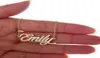 Kundenspezifischer personalisierter 18K Gold -Plattiername Halskette Gold Emily Quot Edelstahl 2015 Frauen Custom Namenplate Halskette FO4933658