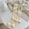 Sokken kousen winterwol afslank kalf trendy modieuze dubbele naaldbrief borduurwerk microdruk vormen dames stapel knielengte