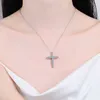 Sier S925 Sterling Pendant Female Fashion Cross Pendant Female 1.6 Moissanite d Color Moissanite Diamond Necklace