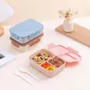 Lunchy Lunch Boxs Lekbestend 3 rooster met deksel kampeerpicknick oven fruit plastic draagbare magnetron doos container opslag bento h7p6