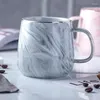 Kupalar Yaratıcı Mermer Doku Kahve Kupa Seramik Su Kupası Altın Kenar Porselen Çay Kahvaltı Süt Lover'ın Hediyesi