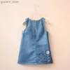 Abiti da ragazza Spet giubbotto di jeans Nuovo bambino simpatico bambino per bambini in denim jeans abito senza maniche abiti per bambini 2-6y y240412y240417s4kh