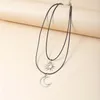 Pendant Necklaces 2Pcs/Set Fashion Silver Color Sun Moon For Women Vintage Punk Metal Star Clavicle Chains Choker Jewelry Gifts