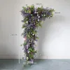 Fleurs décoratives Luxury Purple Plant artificiel Triangle de fleurs de fleur mariage arc floral arc arc routier
