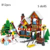 2020 City Creator Winter Village Holiday Heiligabend Santa Claus Gingerbread House Building Blocks Bildungsspielzeug C1115312a