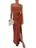 Casual jurken dames s sexy v-neck halter maxi jurk y2k backless high spleit bodycon lang voor zomers feest avondcocktail