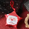 Gift Wrap 5pcs Christmas Decorations Cookie Boxes Star Shape Kraft Paper Candy Treat For Home