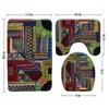 Badmatten Ethnic Pattern Mat 3pcs Set vloer U-vormige pad Badkamer Tapijt Tapijt Anti slip Toiletstoel Dekselproducten Dekselproducten